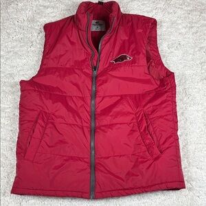 Colosseum Arkansas Razorbacks Red Puffer Vest Men’s Medium Full Zip SEC